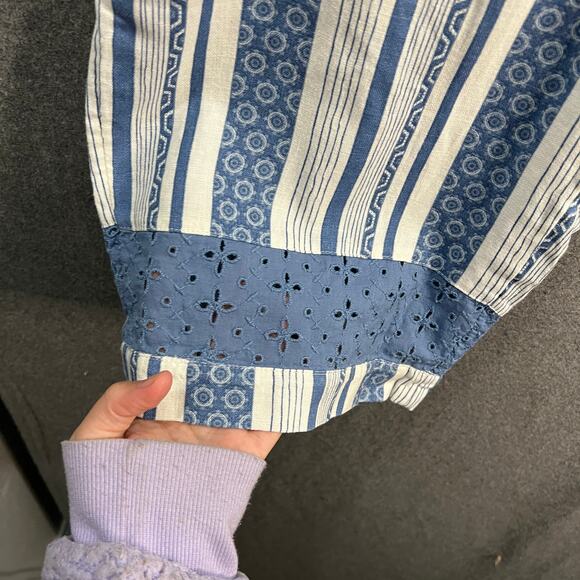 Denim & Co. Naturals Regular Linen Blend Crop Pants Med Denim Blue Small - Picture 5 of 11